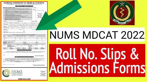 NUMS Roll Number Slips CMH Admissions NUMS Admissions 2022 23 Army