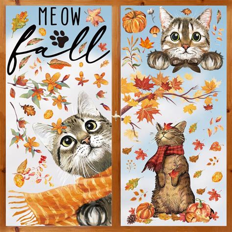 Horaldaily Pcs Fall Window Cling Sticker Thanksgiving Autumn