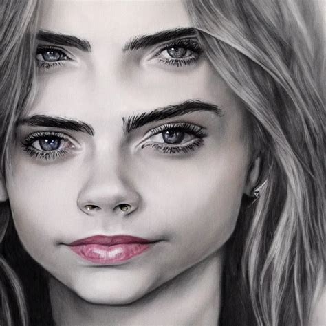 Concept Art Portrait Of Cara Delevingne Photorealism Stable