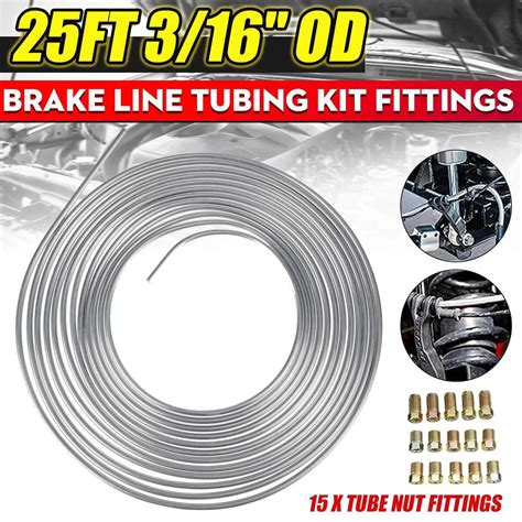 3 16 OD Copper Nickel Brake Line Tubing Kit 25 Foot Coil Roll All Size