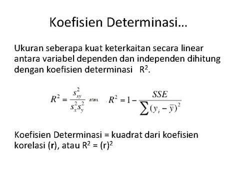 Regresi Linear Sederhana Dan Korelasi Analisis Regresi Linear