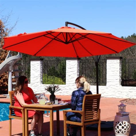 Sunnydaze 10 Ft Cantilever Offset Steel Patio Umbrella With Crank Orange 95 Frys Food Stores