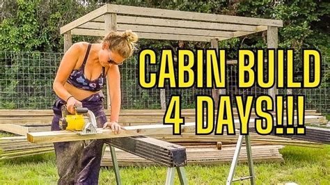 Couple Build Cabin In Days Off Grid Cabin Build Youtube