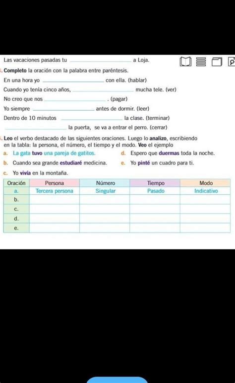 Leo El Verbo Destacado De Las Siguientes Oraciones Luego Lo Analiz