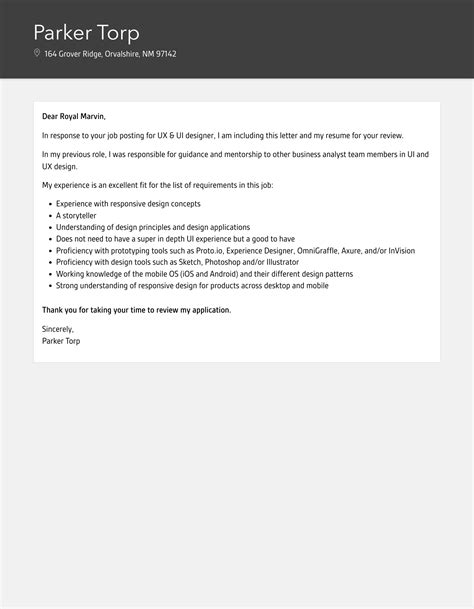 Ux And Ui Designer Cover Letter Velvet Jobs