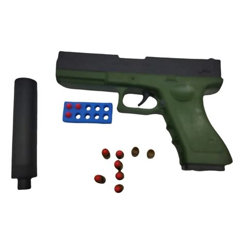 Glock De Brinquedo Preta - Pistola De Brinquedo Glock Preto Soft Bullet Gun Com Dardos | Shopee Brasil