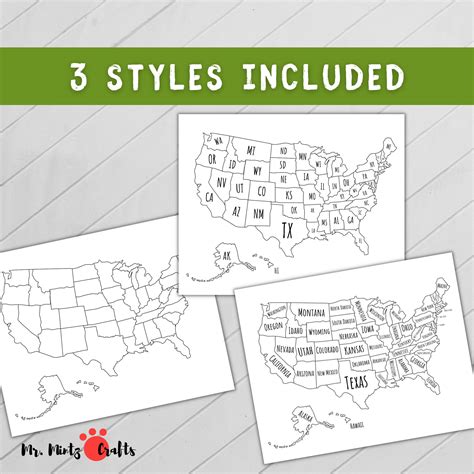 United States Map Coloring Page Printable | US Map for Coloring for ...