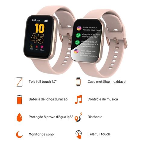 Smartwatch M Rose Prova D Gua Rel Gio Inteligente Ble Atrio Matlab