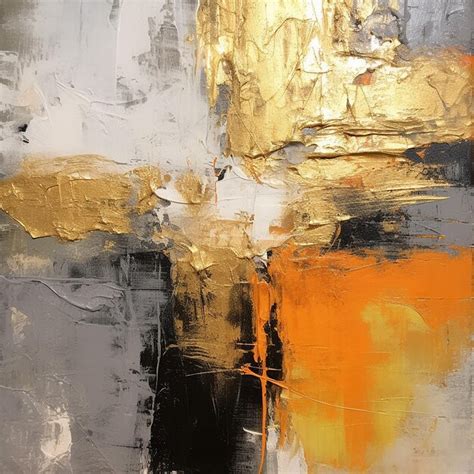 Premium AI Image | a painting of a gold and black abstract painting by ...