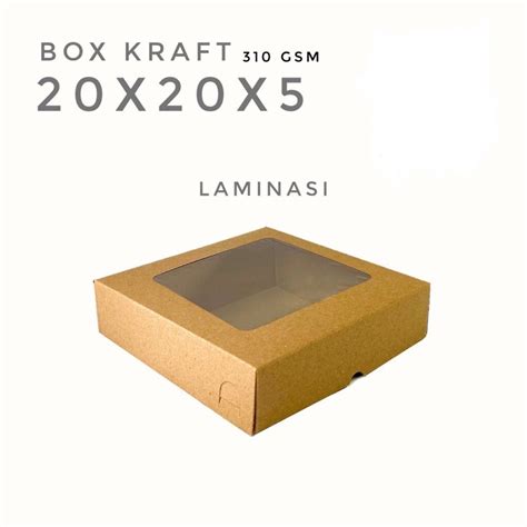 Jual Box Kraft Coklat Kotak Packing Kue Brownies Roti Dus Donat Hampers