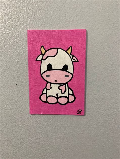 Cow Acrylic Paintings - Etsy | Canvas painting designs, Cute canvas ...