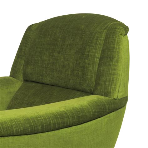 Mid Century Danish Green Velvet Lounge Chair