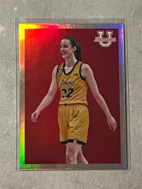 2022 23 BOWMAN U chrome Caitlin Clark SP réfracteur recrue RC 09B 30