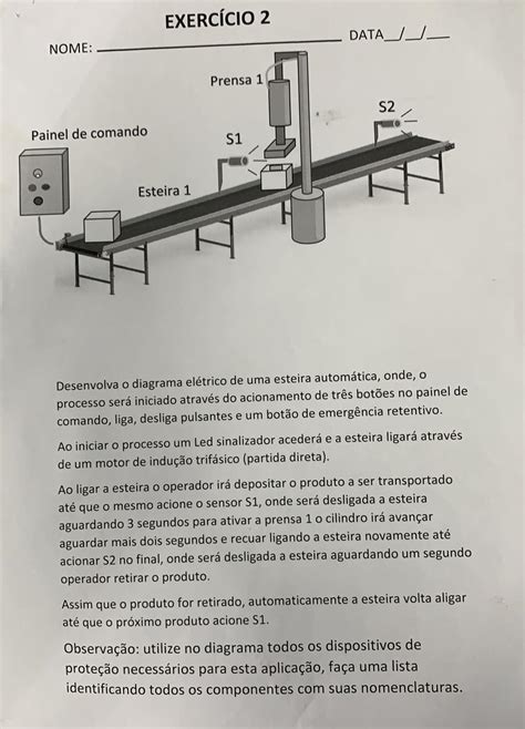 Desenvolver O Diagrama El Trico De Uma Esteira Autom Tica Automa O