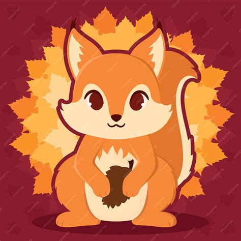 Premium Vector Isolated Cute Squirrel Autumn Animal Character Vector