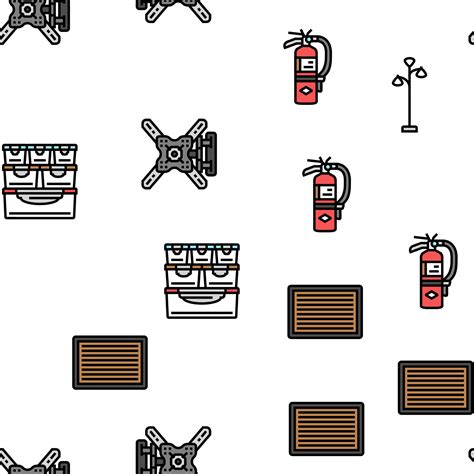 Home Interior Accessories Design Vector Seamless Pattern 23245962