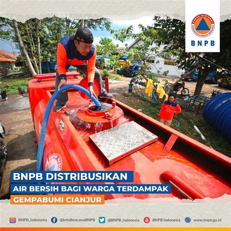 BNPB DISTRIBUSIKAN AIR BERSIH BAGI WARGA TERDAMPAK GEMPABUMI CIANJUR