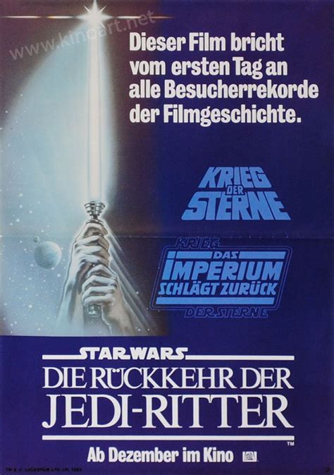 R Ckkehr Der Jedi Ritter Deutsches A Filmplakat X Cm Von