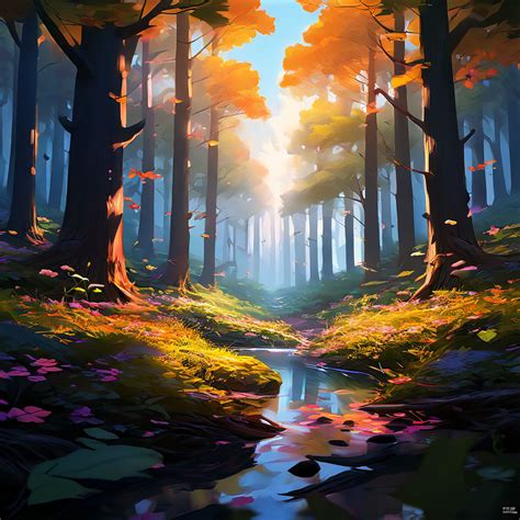 Cartoon-style forest scene inspired by a collaboration of Un... by Ak ...