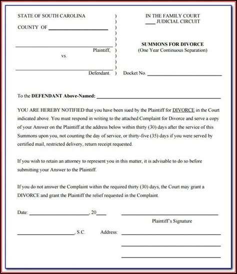 Nc Divorce Forms Fillable Pdf Printable Forms Free Online