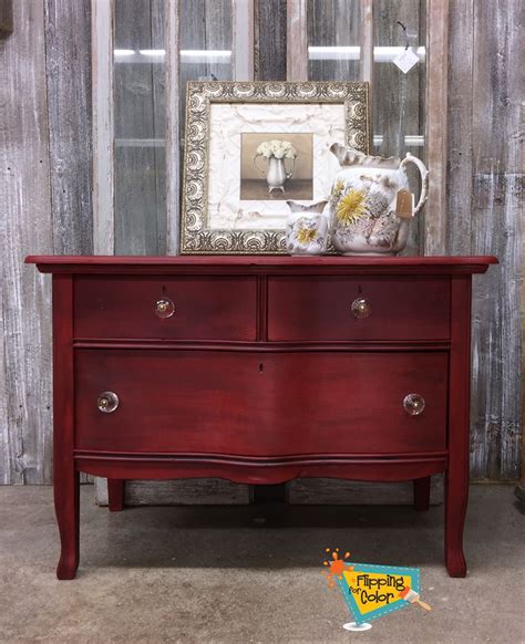 Red Serpentine Dresser Emperor S Silk Annie Sloan Chalk Paint Clear