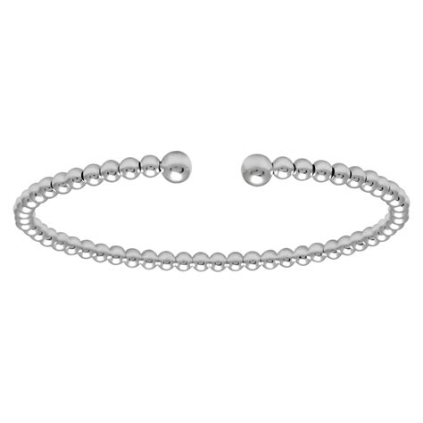 925 Sterling Silver Beaded Balls Bangle Bracelet Agora