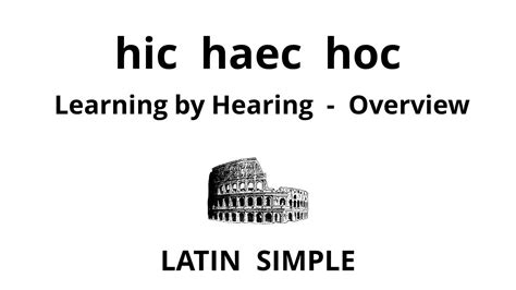 Hic Haec Hoc Demonstrative Pronoun Learning By Hearing Verbis Latinis Youtube