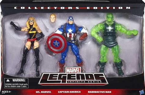 Ms Marvel Captain America Radioactive Man 3 Pack Marvel Legends