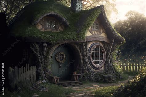 House Of The Hobbit Hole Fantasy Village Shire Houses With Round