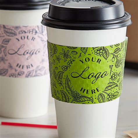 Oz White Customizable Embossed Coffee Cup Sleeve With Flexo