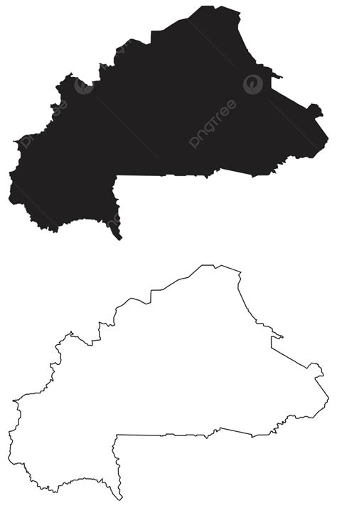 Isolado Preto Terra PNG Silhueta E Contorno De Burkina Faso No Mapa