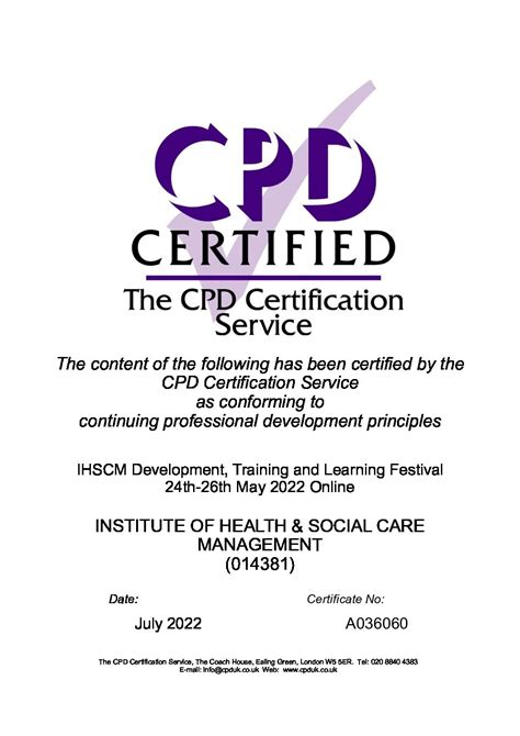 Cpd Certificate Template