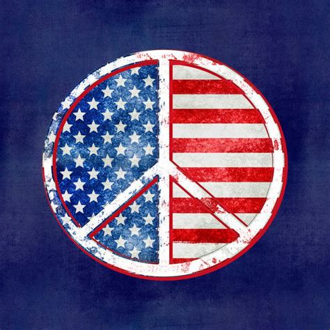 Patriotic Peace Sign Flag Art Usa Flag Art Art