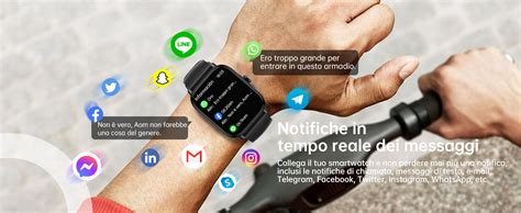 Llkboha Smartwatch Chiamate Bluetooth Schermo Tattile Orologio