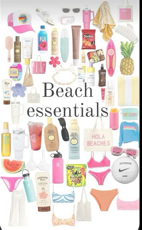 Beach Essentials~ Credits To Owner🌊🐚 In 2024 Beach Bag Essentials Beach Vacation Essentials