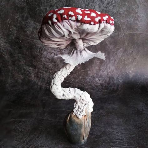 Mushroom textile art toadstool fungus fabric sculpture for | Etsy