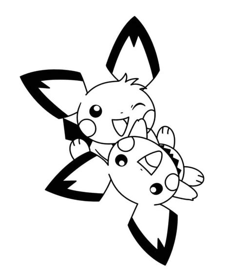 Dibujos de Pokémon Pichu Para Niños de 2 Año para Colorear para