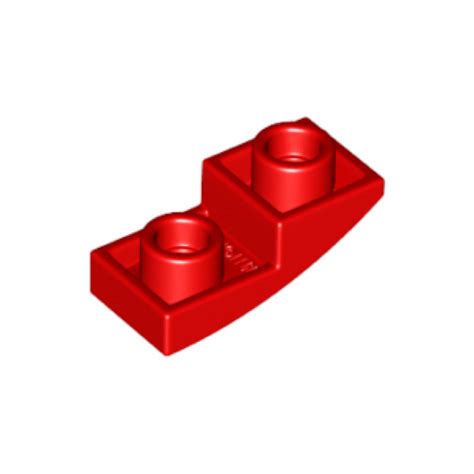 Lego 24201 6186398 Brick Slope Curved Inverted 1x2 Red