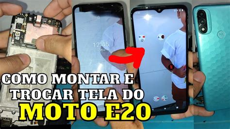 Como Montar E Trocar Tela Display Frontal Do Motorola Moto E Youtube