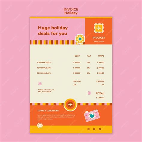 Free Psd Holiday Adventure Invoice Template