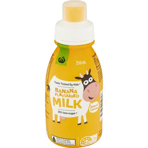 Woolworths Kids Banana Flavoured Milk 250ml Woolworths