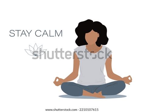 Woman Doing Yoga Girl Lotus Position Stock Vector Royalty Free