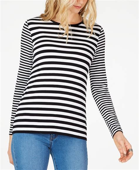 Michael Kors Striped Top Regular And Petite Macys
