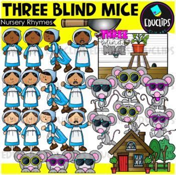 Nursery Rhymes Three Blind Mice Clip Art Set Educlips Clipart