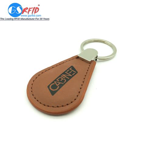 China High Definition Hotel Key Fobs RFID Leather Keyfob GSRFID