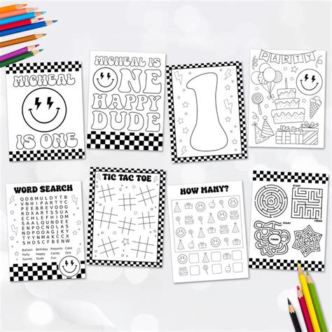 Editable One Happy Dude Party Coloring Pages Happy Dude Activity Pages