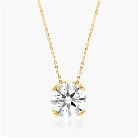 14k Yellow Gold Double Prong Diamond Pendant 075 Ctw F G Vs1 Vs2