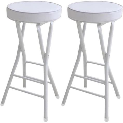 Tabouret Rond Rembourr Tabouret De Bar Pliant Portable Sans Dossier