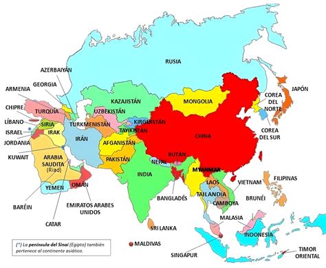 Mapa Con Los Pa Ses De Asia Saber Es Pr Ctico