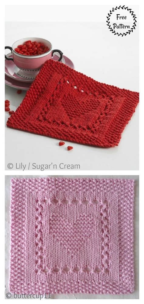 10 Heart Dishcloths Free Knitting Pattern Artofit